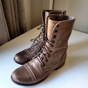 Leather combat boots